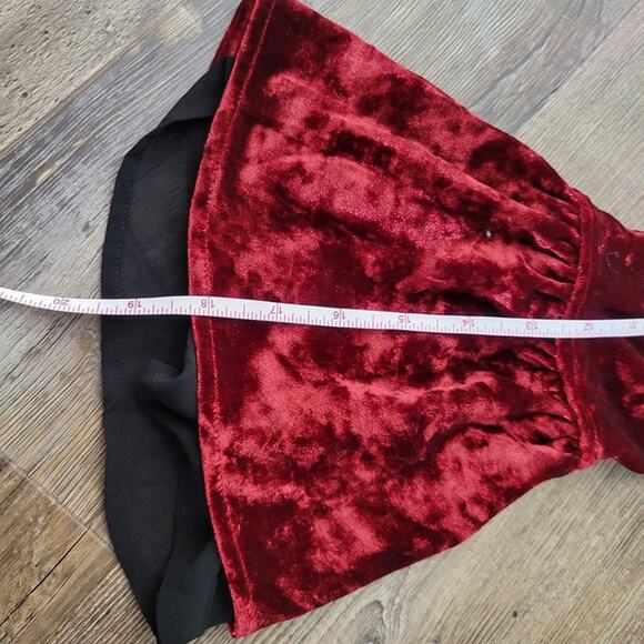 Hot Topic Red Velvet Bell Sleeve Dress – Size Small NWT Romantic Gothic Witchy - Picture 9 of 14